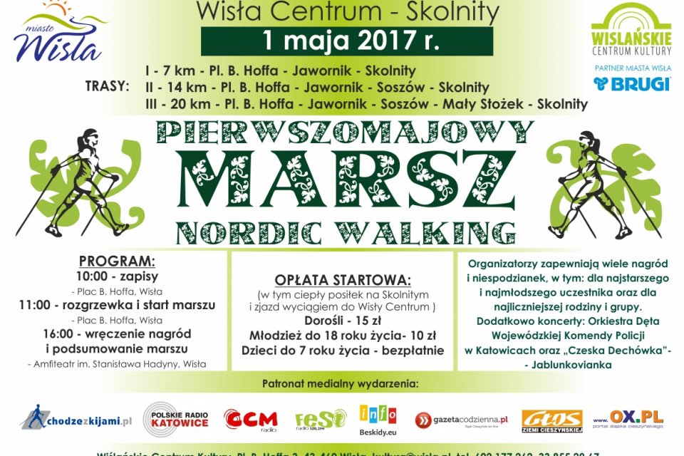 Plakat dotyczący Marszu Nordic Walking